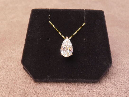 14 kt. Guldhalskæde med 3.01 ct. Briliantsleben Diamant