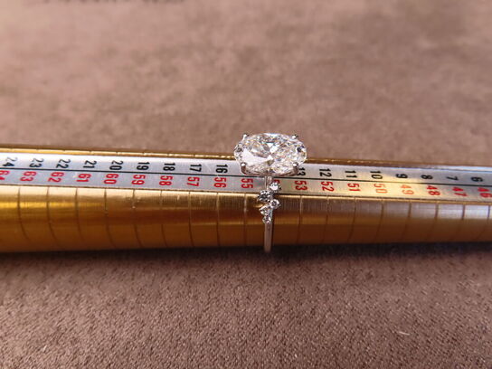 14 kt. Hvidguldring med 2.83 ct. Briliantsleben Diamant