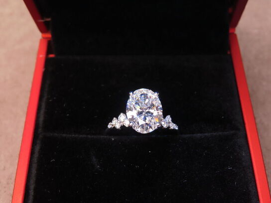 14 kt. Hvidguldring med 2.83 ct. Briliantsleben Diamant