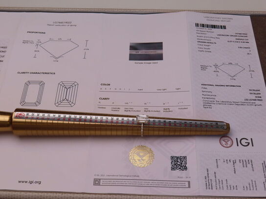 14 kt. Guldring med 3.00 ct. Emeraldtsleben Diamant