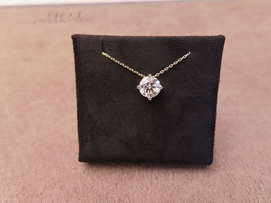 14 kt. Guldhalskæde med 2.02 ct. Briliantsleben Diamant