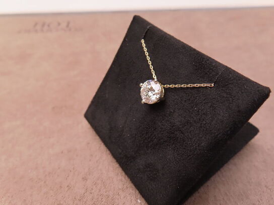 14 kt. Guldhalskæde med 2.02 ct. Briliantsleben Diamant