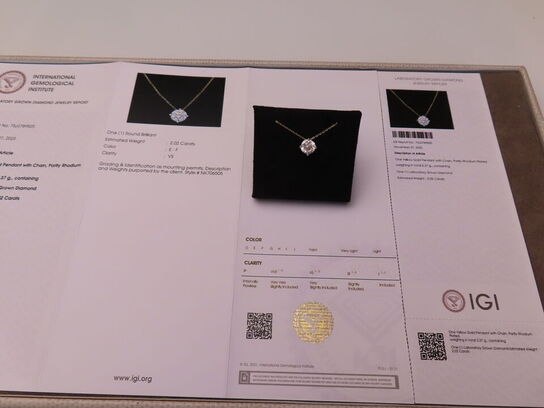 14 kt. Guldhalskæde med 2.02 ct. Briliantsleben Diamant