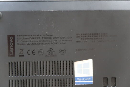 Bærbar computer LENOVO X1 Carbon 6th Gen.