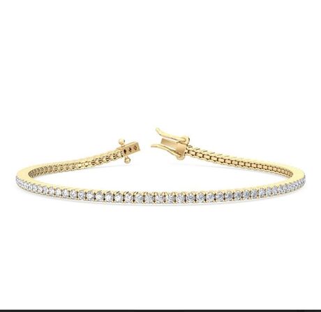 Tennis armbånd i guld 14 kt med  3,04 carat lab-grown diamanter