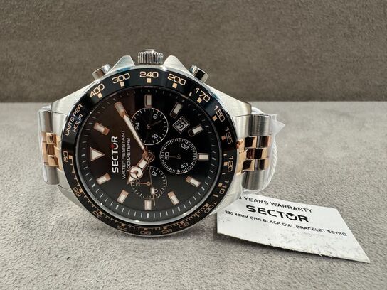 Armbåndsur SECTOR 230 43 MM CHR BLACK DIAL BRACELET SS+RG