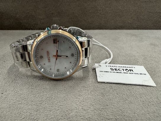 Armbåndsur SECTOR 230 32 MM 3H RG BEZEL WHIT MOP DIAL BR SS