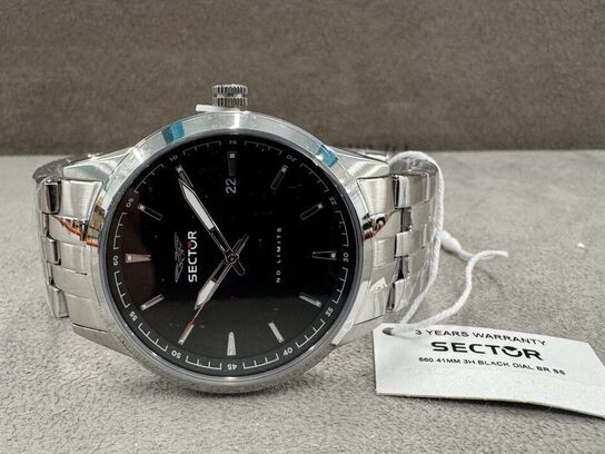 Armbåndsur SECTOR 660 41 MM 3H BLACK DIAL BR SS
