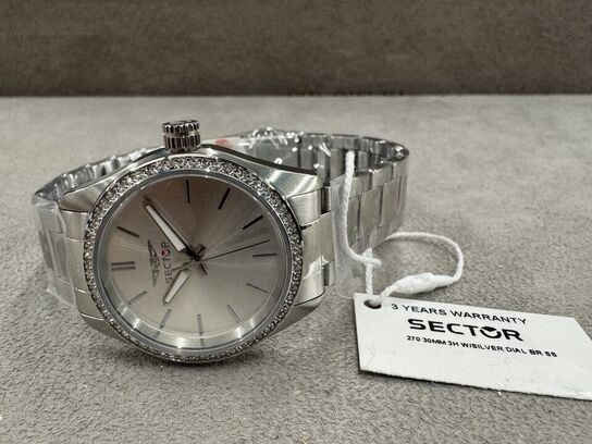 Armbåndsur SECTOR 270 30 MM 3H W/SILVER DIAL BR SS