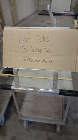 3 stk. Vogne med gummihjul