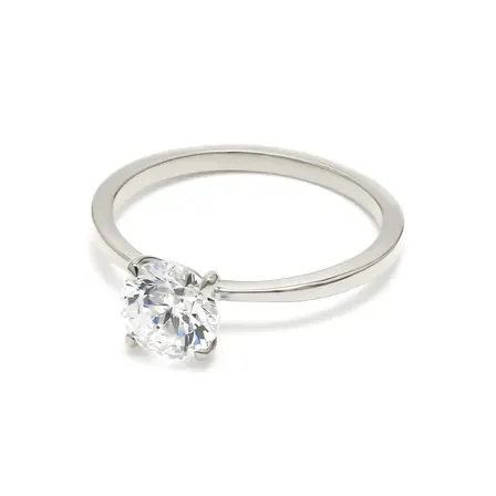 Solitaire hvidguld ring med 1 carat lab-grown diamant