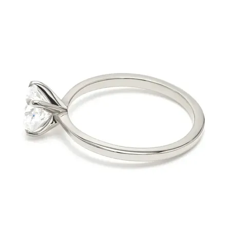 Solitaire hvidguld ring med 1 carat lab-grown diamant