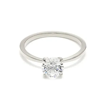 Solitaire hvidguld ring med 1 carat lab-grown diamant