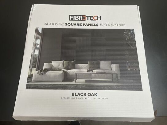 Akustikpanel 4stk (2 pakker) BLACK OAK 52x52cm