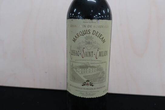 1 fl. Rødvin MARQUIS DEJEAN Lussac Sant Emilion 2001