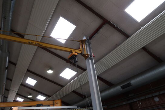 Søjlesvingkran med el-kædetalje 500 Kg