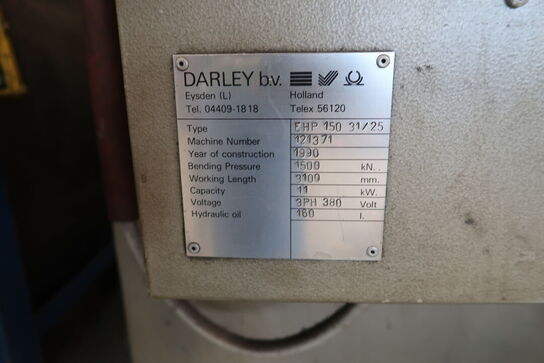 Hydraulisk kantpresse DARLEY EHP 150 31/25