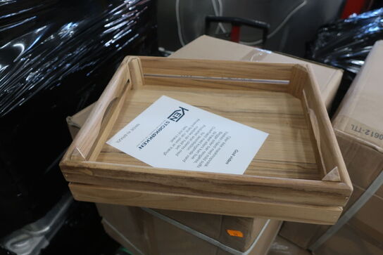 10 stk. Kasser af teak 32,5x26,5 cm.