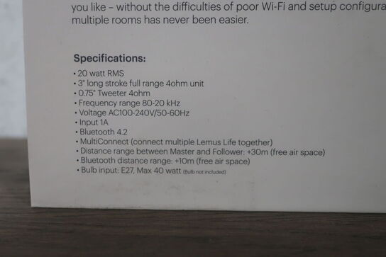 Pendel/bordlampe med indbygget højttaler LEMUS Life Beige