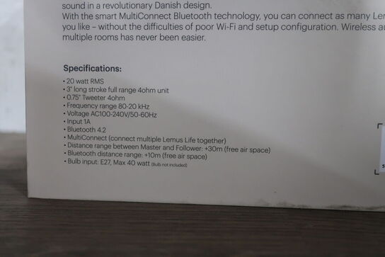 Pendel/bordlampe med indbygget højttaler LEMUS Life Black