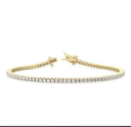 Tennisarmbånd med  3,02 carat labgrown diamanter i 14 kt guld