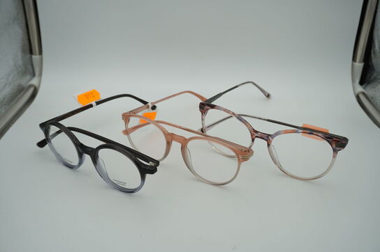 3 brillestel: 2 EINSTOFFEN og 1 HEYELANDER