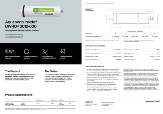864 stk. TWRO-3012/600, Aquaporin Inside ®