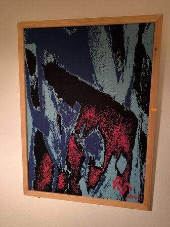 Indrammet broderi 71x97 CM