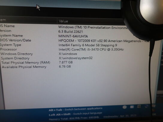 HP 22" skærm m. tastatur L2208w (PC medfølger ikke)