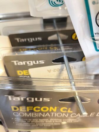 3 stk. TARGUS DEFCON CL låsewire til IT udstyr (ubrugt)