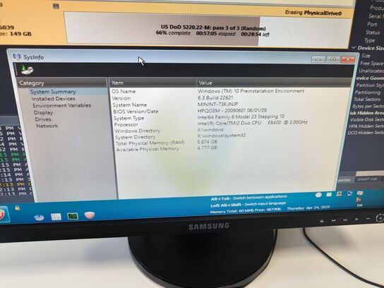 Skærm 22" m. tastatur HP L2206w (PC medfølger ikke)