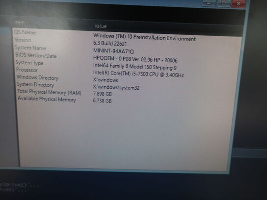 HP 22" skærm L2208w (PC medfølger ikke)