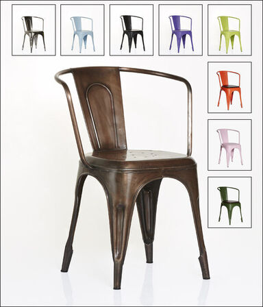 96 stk. Industrielle jernstole med armlæn