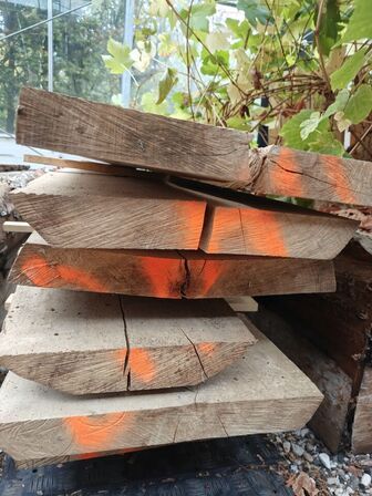 6 stk. Bøgetræsplanker str. 300 x 45 x 4,5