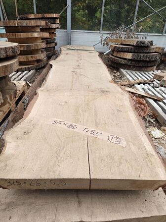 1 stk. Egetræsplanke str. 315 x 66 x 5,5