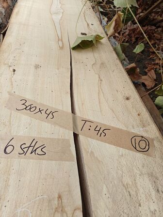 6 stk. Bøgetræsplanker str. 300 x 45 x 4,5