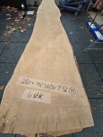 6 stk. Bøgetræsplanker str. 280 x 45 / 36 x 5,2