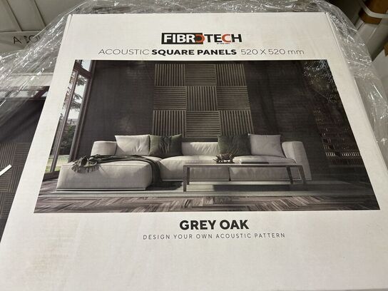 Akustikpanel 12stk (6 pakker) GREY OAK 52x52cm