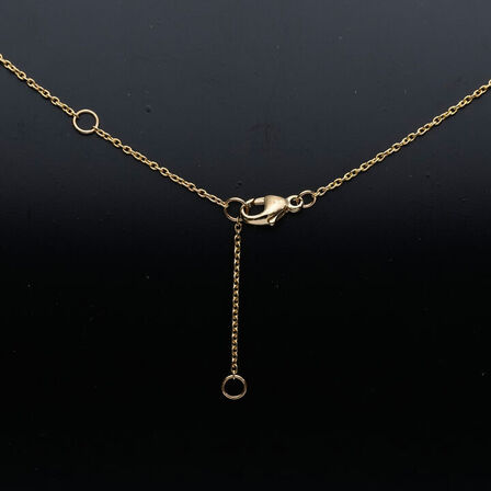 Halskæde af 14 kt. guld med brillantslebene laboratorieskabte diamant på samlet ca. 0.10 ct