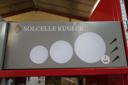 Udendørs solcelle LED lyskugler, hvid, 3 pak