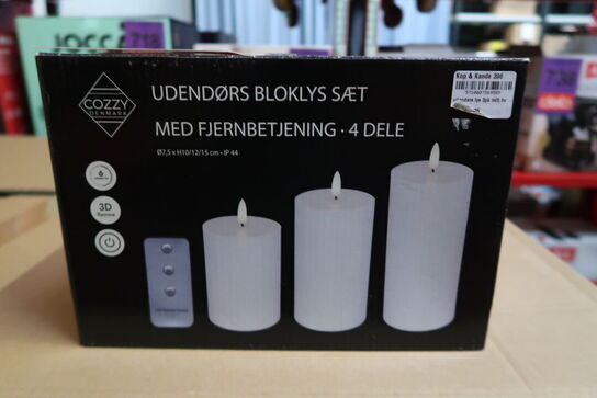 2 pk. Cozzy LED bloklys udendørs hvid 3 stk.