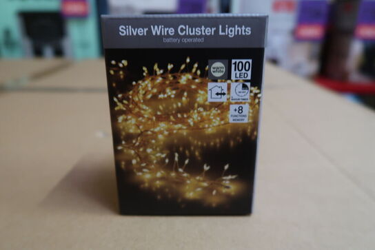 14 pk. Klyngelys LED lyskæde indendørs 1 meter 320 LED lys varm hvid