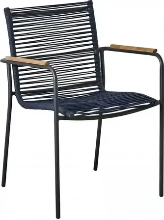 Havemøbelsæt med teak bord og stole ( bord og 4 blå stole )