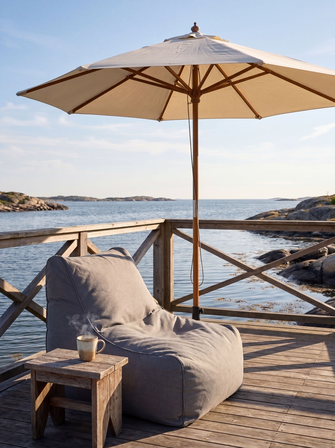 Parasol Ø 3 meter i natur