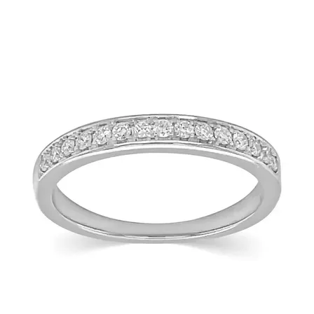 18kt. alliance hvidguldring med naturlige diamanter