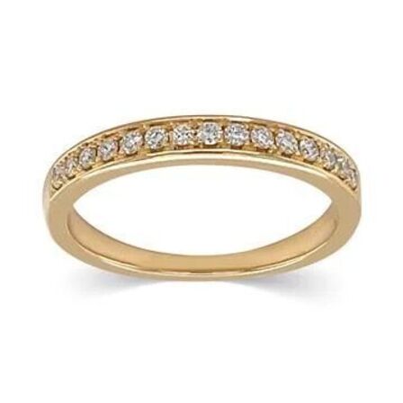 Alliancering i 18 kt guld med naturlige diamanter