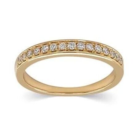 Alliancering i 18 kt guld med naturlige diamanter