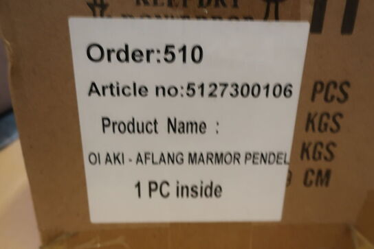 3 stk. pendel LUMEGA OI Aki - aflang marmor dendel