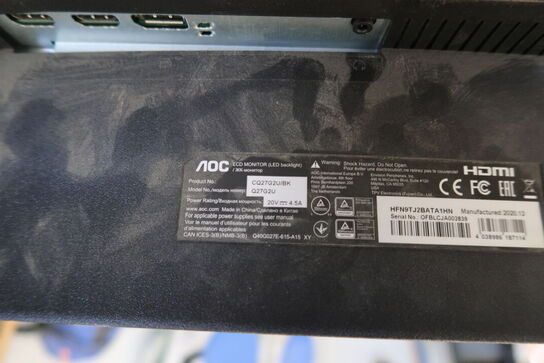 2 stk. computerskærme AOC A27G2U, NEOVO