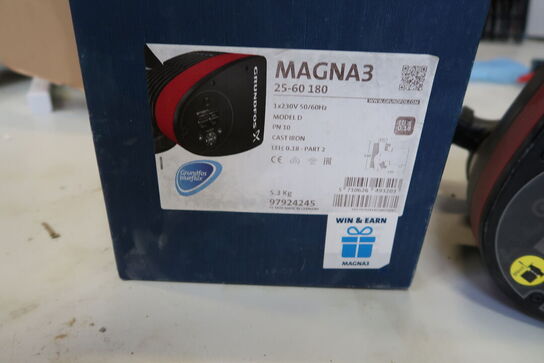 2 stk. cirkulationspumper GRUNDFOS MAGNA3 25-60 180
